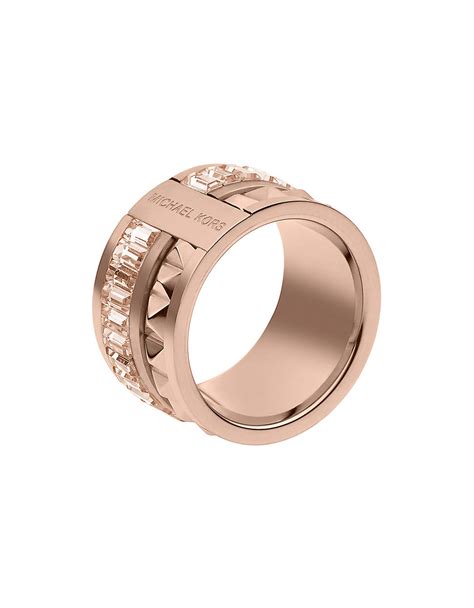 michael kors pyramid ring rose golden|Michael Kors Rings for Women .